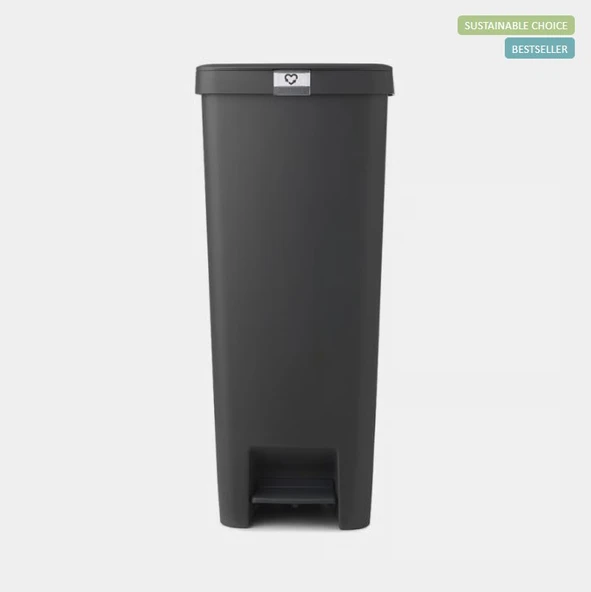 Brabantıa Stepup Koyu Gri Plastik Pedallı Çöp Kutusu 40 lt