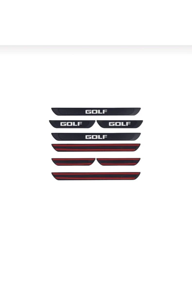 VOLKSWAGEN GOLF 5 2005-2009 MODELLER OLD KARBON KAPI EŞİĞİ 4 PARÇA KROM YAZILI - Resim 4