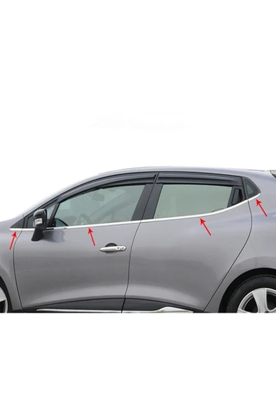 Renault Clio 4 Hb Krom Cam Çıtası 2012-2019 Arası 8 Prç Paslanmaz Çelik - Resim 2