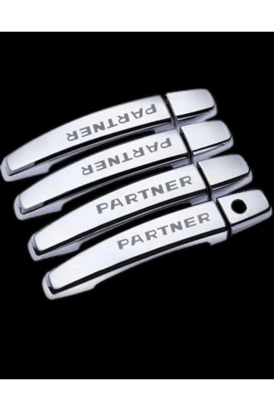 Peugeot Partner Tepee 2012> YAZILI Krom Kapi Kolu 4 Kapi Paslanmaz Çelik - Resim 2