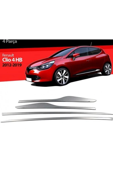 Renault Clio -4 2012-2020 Krom Yan Kapı Çıtası 4 Parça Paslanmaz Çelik ürün görseli 1