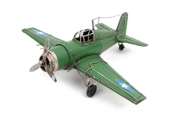 Dekoratif Metal Uçak Biblo Dekoratif h-Hediyelik - Resim 2