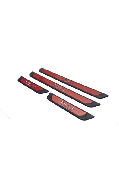 FİAT 500L 2013 VE ÜZERİ MODELLER OLD KIRMIZI KAPI EŞİĞİ 4 PARÇA   KROM YAZILI - Resim 2