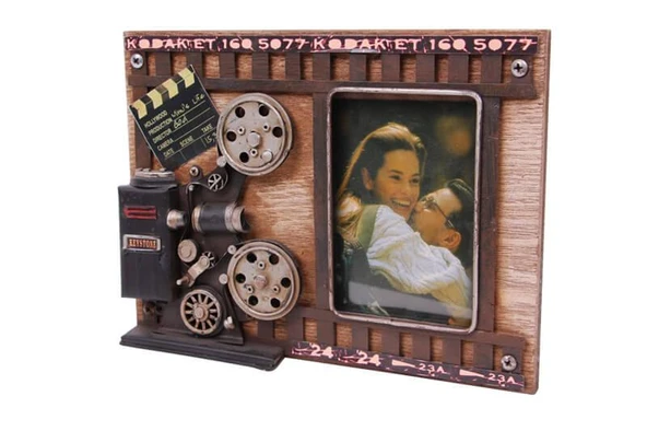 Metal Çerçeve Sinema Projektörü Dekorlu Dekoratif Hediyelik - Resim 3