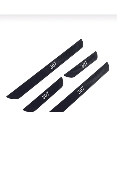 PEUGEOT 307 TÜM MODELLER UYUMLU OLD KARBON KAPI EŞİĞİ 4 PARÇA KROM YAZILI - Resim 5