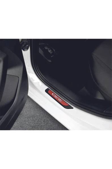 HONDA CİVİC 2012-2014 MODELLER OLD KIRMIZI KAPI EŞİĞİ 4 PARÇA   KROM YAZILI - Resim 5
