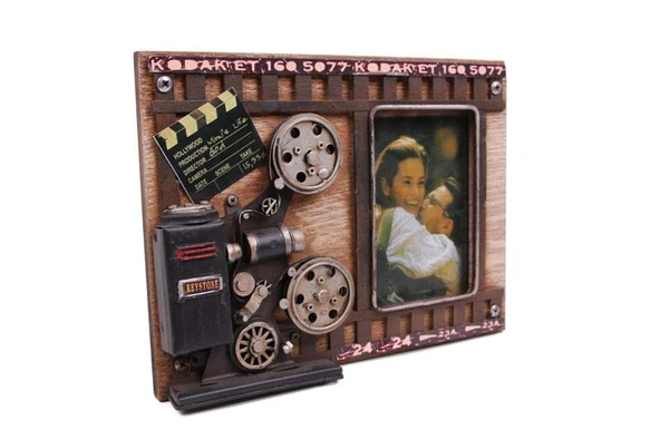 Metal Çerçeve Sinema Projektörü Dekorlu Dekoratif Hediyelik - Resim 2