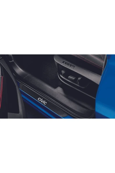 HONDA CİVİC 2021 VE ÜZERİ MODELLER  OLD KARBON KAPI EŞİĞİ 4 PARÇA KROM YAZILI ürün görseli 1