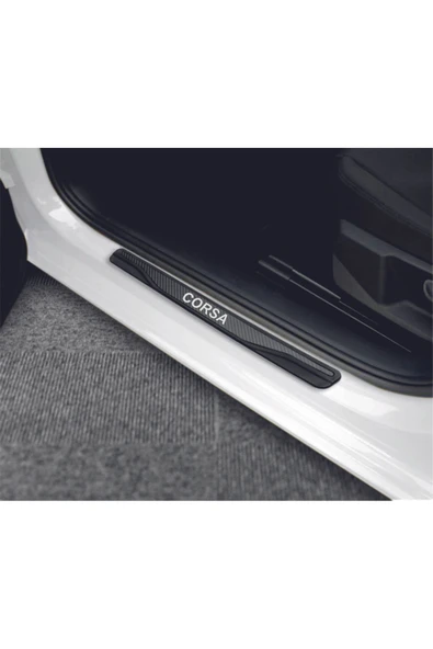 OPEL CORSA C 2000-2006 MODELLER NEW KARBON KAPI EŞİĞİ 4 PARÇA YAZILI ürün görseli 1