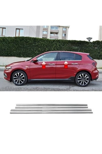 Fiat Egea 2016-2022 Krom Cam Çıtası 4 Parça Paslanmaz Çelik - 1