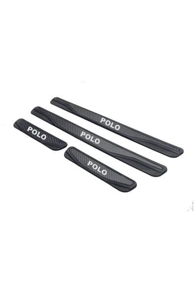 VOLKSWAGEN  POLO 2009-2017 MODELLER NEW KARBON KAPI EŞİĞİ 4 PARÇA YAZILI - Resim 2