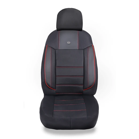 Hyundai İ20 Araçlara Uyumlu Oto Koltuk Kılıfı Seti - Violet Serisi Siyah/Kırmızı - 2