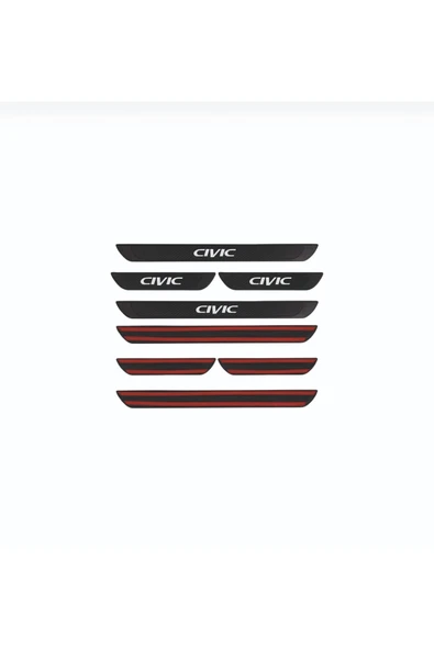 HONDA 2002-2005 CİVİC OLD KARBON KAPI EŞİĞİ 4 PARÇA KROM YAZILI - Resim 2