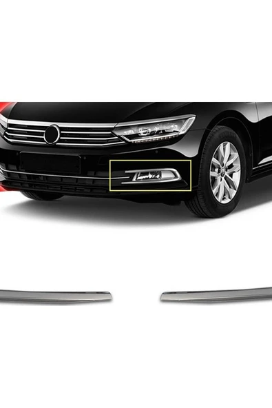 Volkswagen Passat B8 2014-2019 Krom Sis Çerçevesi 2 Parça Paslanmaz Çelik - 1