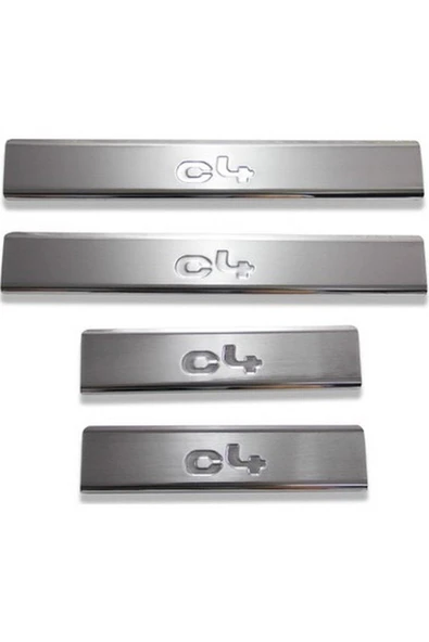 Citroen C-4 Krom 2004-2010 Kapı Eşiği 4 Parça Paslanmaz Çelik ürün görseli 1