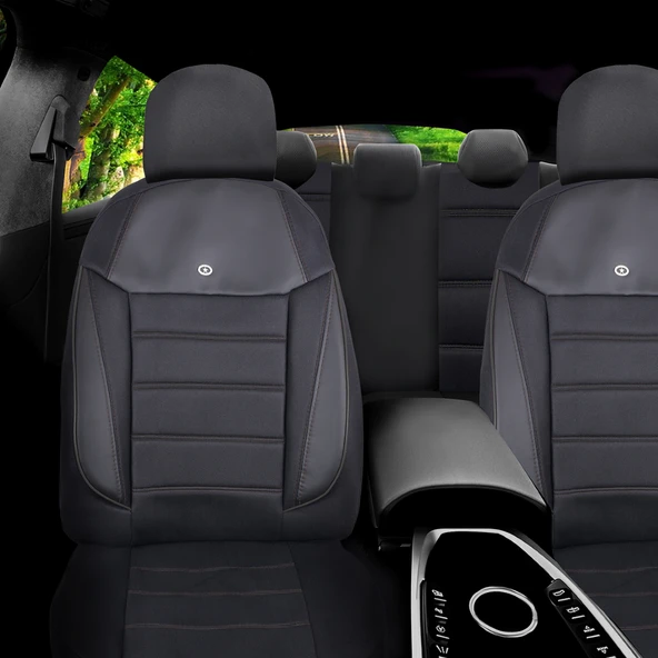 Suzuki Swift Araçlara Uyumlu Oto Koltuk Kılıfı Seti - Yıldız Serisi Siyah - 2