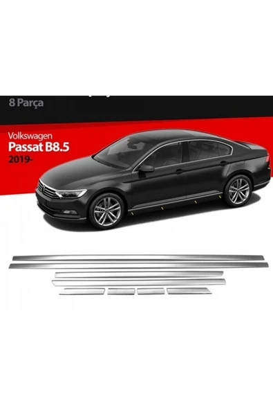 Volkswagen Passat B-8,5 2019 Ve Üzeri Krom Yan Kapı Çıtası 8 Parça Paslanmaz Çelik ürün görseli 1
