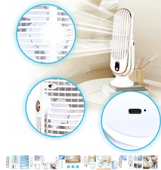 QASUL 720 Derece Döndürülebilir Kanatsız Kule Fanı 5 Modlu Salınımlı Sessiz Fan Yatak Odası Ofis Beyazı İçin - 4