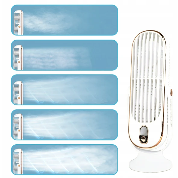 QASUL 720 Derece Döndürülebilir Kanatsız Kule Fanı 5 Modlu Salınımlı Sessiz Fan Yatak Odası Ofis Beyazı İçin - 2