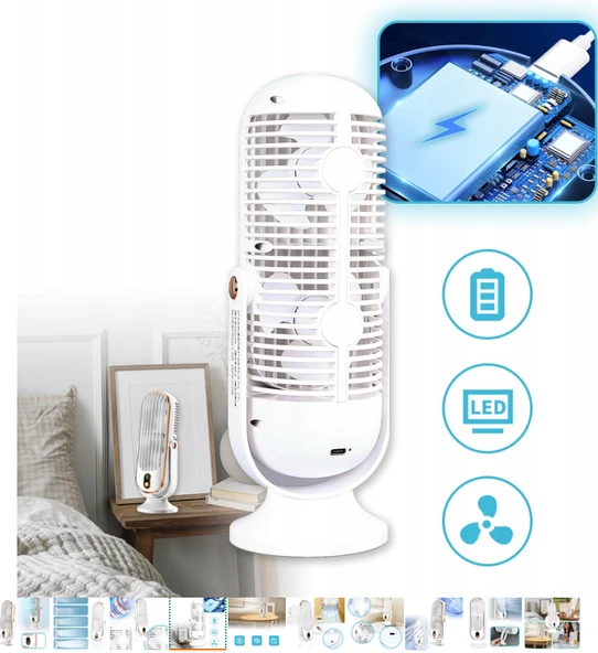 QASUL 720 Derece Döndürülebilir Kanatsız Kule Fanı 5 Modlu Salınımlı Sessiz Fan Yatak Odası Ofis Beyazı İçin - 5