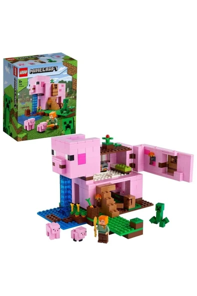 LEGO ® Minecraft™ Domuz Evi 21170 - Çocuklar İçin Yaratıcı Minecraft Oyuncağı Yapım Seti (490 Parça)