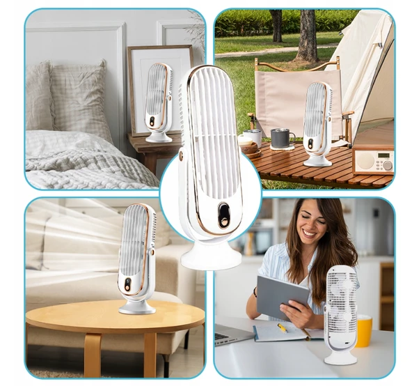 QASUL 720 Derece Döndürülebilir Kanatsız Kule Fanı 5 Modlu Salınımlı Sessiz Fan Yatak Odası Ofis Beyazı İçin - 6