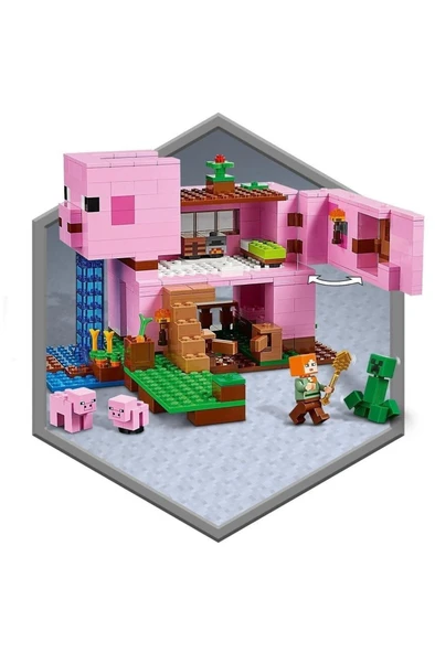 LEGO ® Minecraft™ Domuz Evi 21170 - Çocuklar İçin Yaratıcı Minecraft Oyuncağı Yapım Seti (490 Parça) - 5