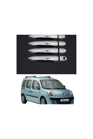Renault Kangoo 2008 Ve Üzeri Krom Kapı Kolu 4 Kapı Paslanmaz Çelik ürün görseli 1