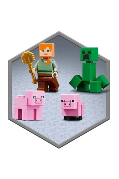 LEGO ® Minecraft™ Domuz Evi 21170 - Çocuklar İçin Yaratıcı Minecraft Oyuncağı Yapım Seti (490 Parça) - 7