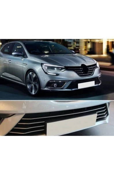 Renault Megane 4 Sedan Krom Ön Tampon Çıtası 2016-2021 7 Prç - Resim 2