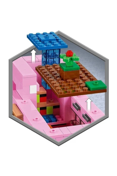 LEGO ® Minecraft™ Domuz Evi 21170 - Çocuklar İçin Yaratıcı Minecraft Oyuncağı Yapım Seti (490 Parça) - 6