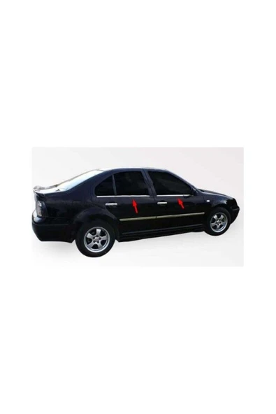 VW BORA 1998-2004 MODELLER ARASI KROM CAM ÇITASI 4 PARÇA PASLANMAZ ÇELİK ürün görseli 1