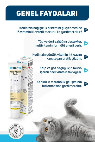 Multivitamin Macun 50 gr | Bağışıklık Destekleyici Ve Tüy Yumağı Oluşumu Önleyici Kedi Malt Paste - 8