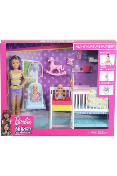 Barbie Bebek Bakıcısı Skipper Uyku Eğitiminde Oyun Seti GFL38-GFL38 - 3