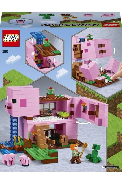 LEGO ® Minecraft™ Domuz Evi 21170 - Çocuklar İçin Yaratıcı Minecraft Oyuncağı Yapım Seti (490 Parça) - 4