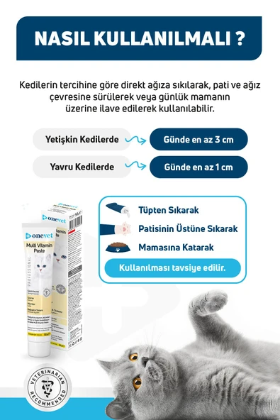 Multivitamin Macun 50 gr | Bağışıklık Destekleyici Ve Tüy Yumağı Oluşumu Önleyici Kedi Malt Paste - 4