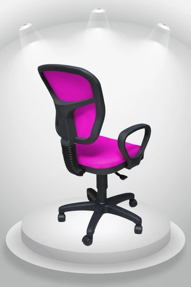Pembe Fileli Çalışma Büro Ofis Bilgisayar Öğrenci Koltuğu ürün görseli