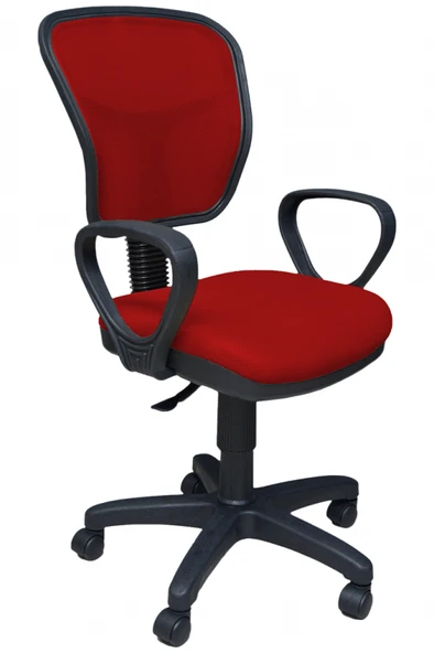 Porziyon Depar Plastik - Fileli Ofis Büro Öğrenci Çalışma Koltuğu - Sandalyesi Kırmızı ürün görseli