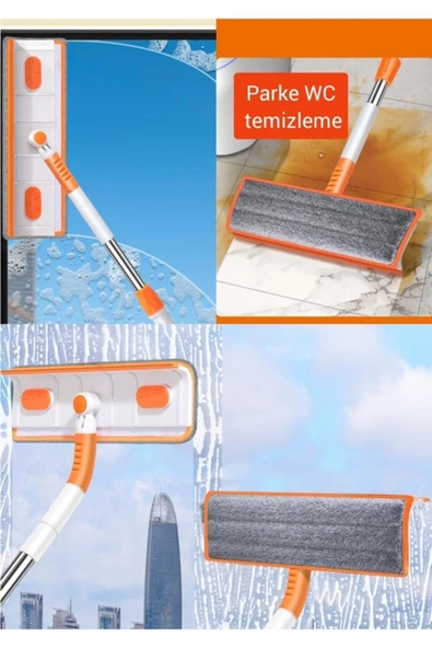 Cam Araba Silme Oynar Başlıklı Çift Taraflı Temizleme Aparatı - 2