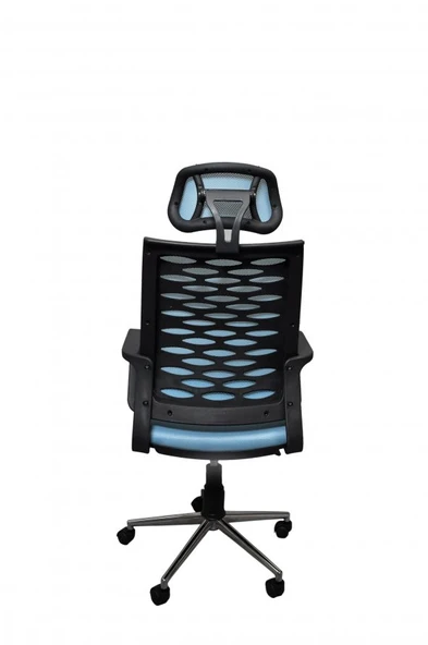 Porziyon Atlas Fileli Krom Yönetici Ofis Büro Bilgisayar Çalışma Koltuğu - Sandalyesi ürün görseli