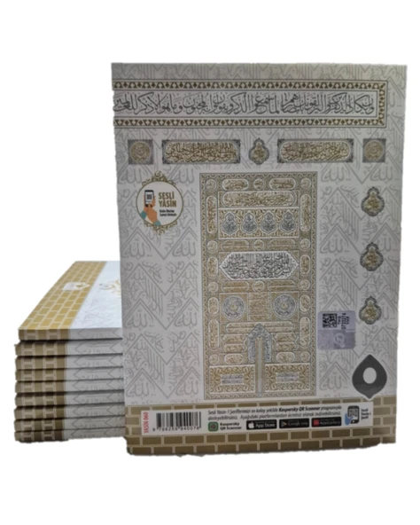 Ekonomik Hediyelik Beyaz Kabe Model Yasini Şerif Türkçe Okunuşlu ve Mealli 11x16cm Çanta Boy 80shf. - 3