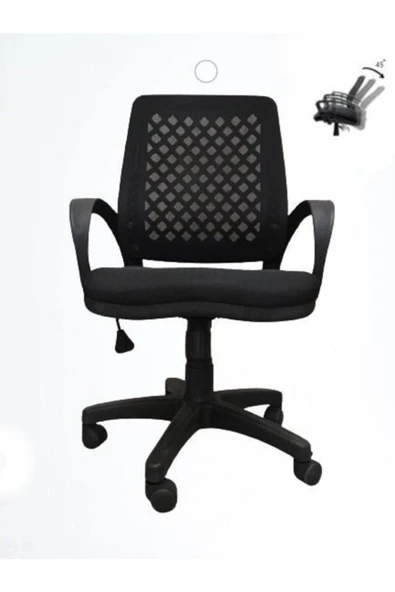I Office Furniture & Desing Siyah Fileli Büro Şef Sekreter Çalışma Koltuğu Bilgisayar Sandalyesi 001 - 1