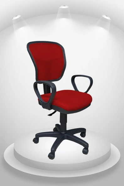 Porziyon Ergonomik Fileli Ofis Sandalyesi Kırmızı