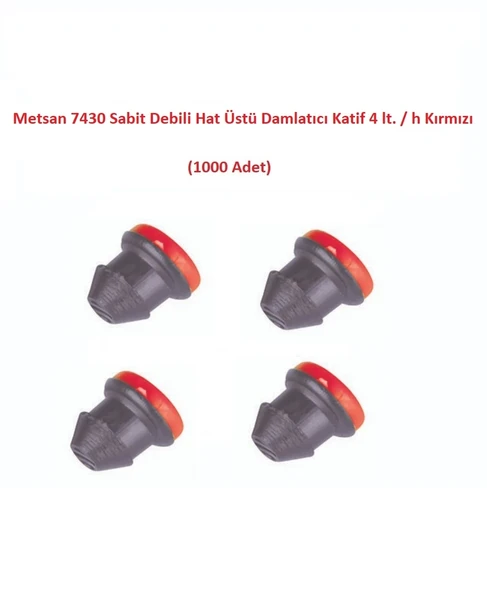Metsan 7430 Sabit Debili Hat Üstü Damlatıcı Katif 4 lt. / h Kırmızı (1000 Adet) - 2