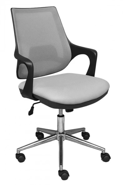 Porziyon Kontez Büro Çalışma Koltuğu Öğrenci Sandalyesi Krom Ayak Gri ürün görseli