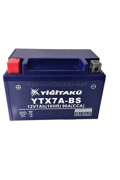 YİĞİT AKÜ MOTOSİKLET AKÜSÜ YTX7A-BS 12V 7Ah (C10)
