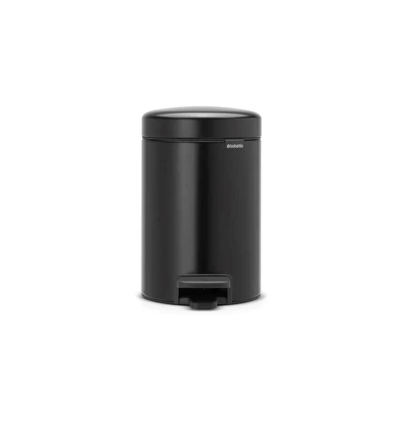 Brabantıa Newıcon Matt Black Pedallı Çöp Kutusu 3lt