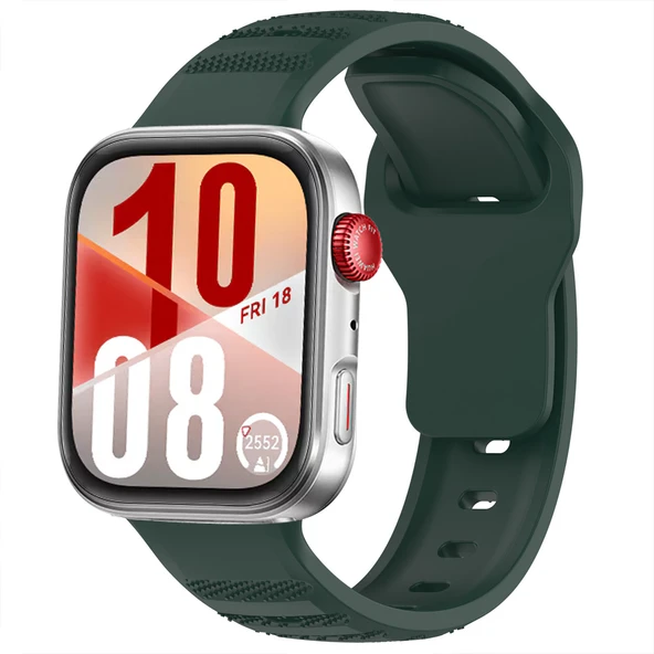 Huawei Watch Fit 4 Fit 4 Pro İle Uyumlu Yumusaş Soft Silikon Kordon Kayış  Haki