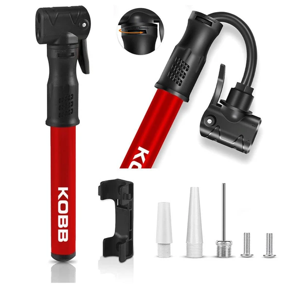 KOBB KB2203 87 PSI Bisiklet Lastik Şişirme Taşınabilir Mini El Pompası + Bisiklet Montaj Aparatı - 5