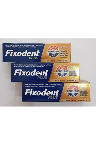 Fıxodent Plus 40 G Diş Protez Yapıştırıcı Krem 3'lü Paket